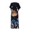 Artista Women's Black Stars Long Dress In Black