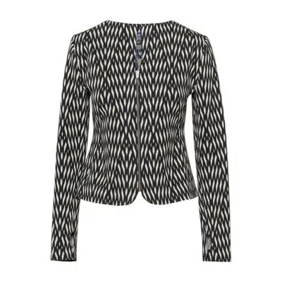 Artista Women's Black / White Arrow Zipped Thumbhole Cuff Jacket In Multi
