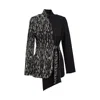 Artista Women's Black / White Stella Asymmetric Jacket In Black/white