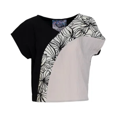 Artista Women's Blend V-neck Top In Beige/black/brown/white