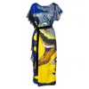 Artista Women's Blue Bird Printed Maxi Dress In Blue