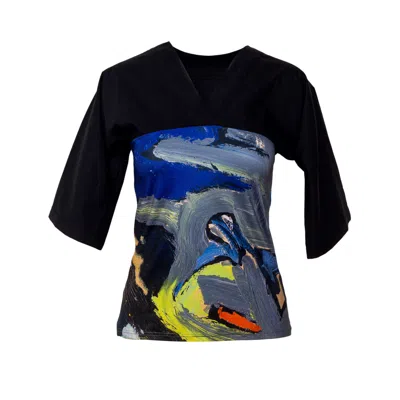 Artista Women's Blue Bird Printed Top