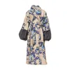 Artista Women's Blue Crystal Overlapped Printed Coat In Blue