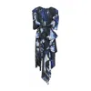 Artista Women's Dark Shell Asymmetric Maxi Dress In Multi