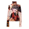 Artista Women's Geisha Printed Velvet Top In Red
