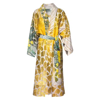 Artista Women's Gold Fennel Maxi Kimono In Yellow