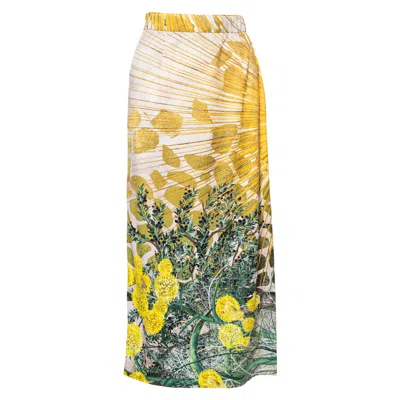 Artista Women's Gold Fennel Midi Pencil Skirt In Yellow