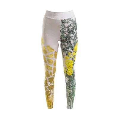Artista Women's Gold Fennel Printed Elastic Leggings In Multi