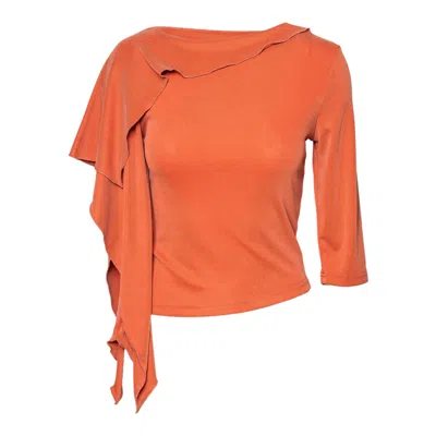 Artista Women's Orange Dawn Asymmetric Top