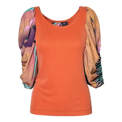 Artista Women's Orange Ivy Shape Top - Terracotta