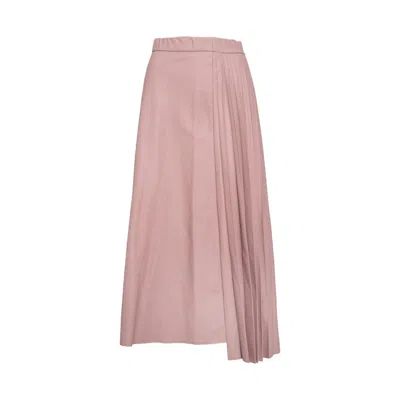 Artista Women's Pink / Purple Aurora Pleated Midi Skirt In Pink/purple