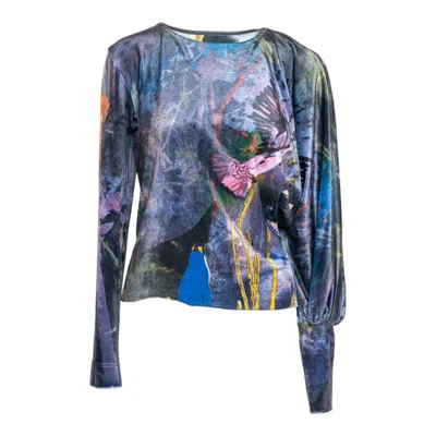Artista Women's Serena Velvet Asymmetric Sleeve Top