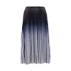 Artista Women's White / Blue Ray Pleated Midi Skirt In White/blue
