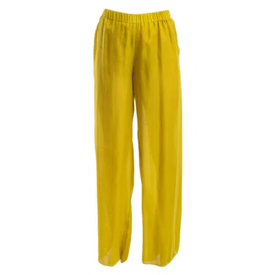 Artista Women's Yellow Wild Lemon Fluid Palazzo Pants