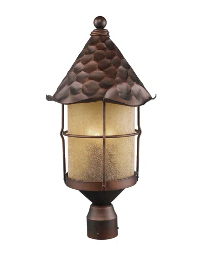 Artistic Home & Lighting 3-light Rustica Post Light In Brown