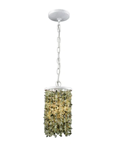 Artistic Home & Lighting Agate Stones 1 Light Pendant In Green