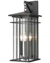 Artistic Home & Lighting Artistic Home Oak Park 22'' High 3-light Outdoor Sconce In Black