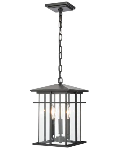 Artistic Home & Lighting Artistic Home Oak Park 9'' Wide 3-light Outdoor Pendant In Black