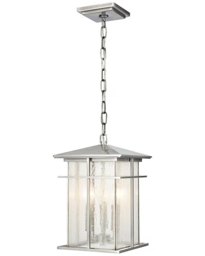 Artistic Home & Lighting Artistic Home Oak Park 9'' Wide 3-light Outdoor Pendant In Silver