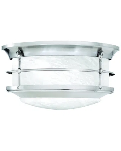 Artistic Home & Lighting Artistic Home Outdoor Essentials 11.25'' Wide 2-light Outdoor Flush Mount In Silver