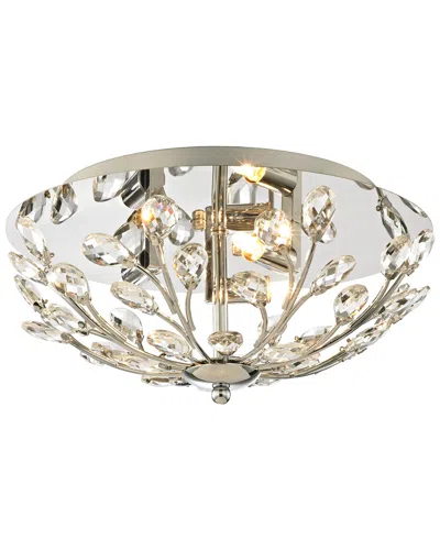 Artistic Home & Lighting Crystique 3-light Flush In Metallic