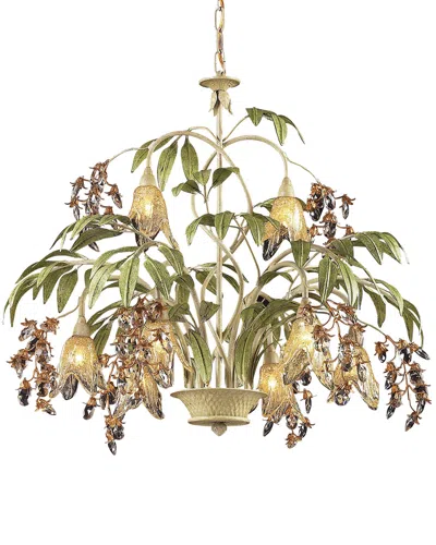 Artistic Home & Lighting Huarco 8 Light Chandelier In Seashell And Green
