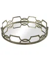 Artistic Home & Lighting Iron Scroll Mirrored Tray