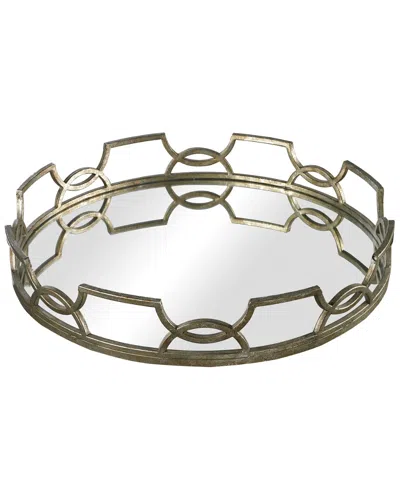 Artistic Home & Lighting Iron Scroll Mirrored Tray