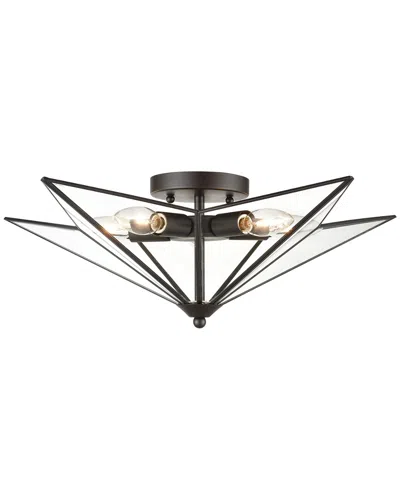 Artistic Home & Lighting Moravian Star 5-light Flush Mount In Black