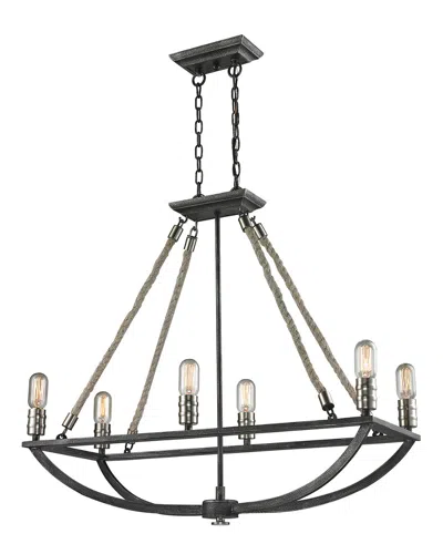 Artistic Home & Lighting Natural Rope 6 Light Chandelier In Neutral