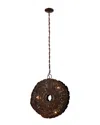 Artistic Home & Lighting Organic Metal Etched Disk Chandelier