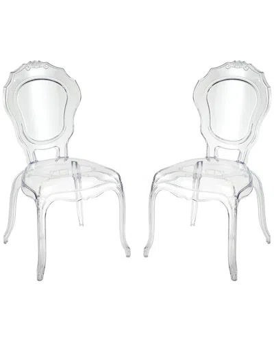 Artistic Home & Lighting Set Of 2 Vie En Rose Chairs In Transparent