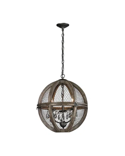Artistic Home & Lighting Small Renaissance Wood & Wire Chandelier In Brown