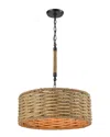 Artistic Home & Lighting Weaverton 3-light Rope Chandelier