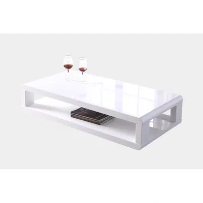 Artiva Usa 48" Modern Haven Coffee Table With Shelf In White