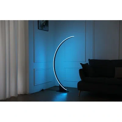 Artiva Usa 56" Led Arched Floor Lamp In Black