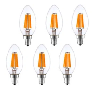 Artiva Usa 6 Watt (60 Watt Equivalent), B11 Led, Dimmable Light Bulb, Warm White (3000k) E12/candelabra Base In Clear;warm White