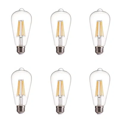 Artiva Usa 75 Watt Equivalent, St19 Led, Dimmable Light Bulb, Warm White (3000k) E26/medium (standard) Base In Clear;warm White