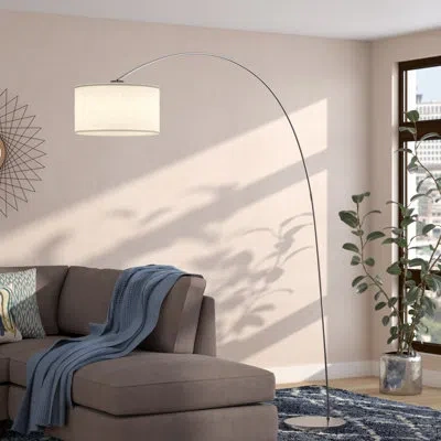 Artiva Usa 81" Arched Floor Lamp In Silver