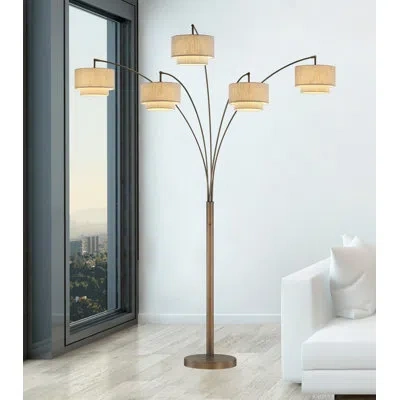 Artiva Usa 81" Tree Floor Lamp In Satin Nickel,off White