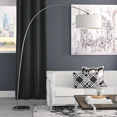 Artiva Usa Adelina 81" Arched Floor Lamp In Brushed Nickel