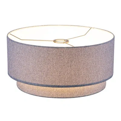 Artiva Usa Artiva Large Premium Double Drum Linen Shade, Grey