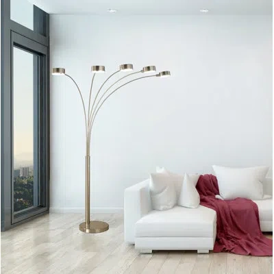 Artiva Usa Floor Lamp In Brushed Steel