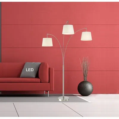 Artiva Usa Luce 84" Arched Floor Lamp In Brushed Steel