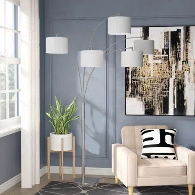 Artiva Usa Lucianna 83" Tree Floor Lamp In Brushed Steel