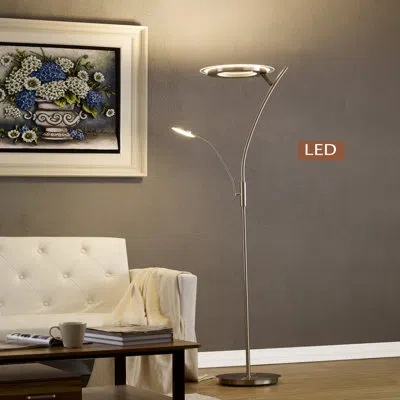 Artiva Usa Lumineux 71" Novelty Floor Lamp In Satin Nickel