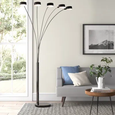 Artiva Usa Micah 88" Led Tree Floor Lamp In Brushed Black Nickel
