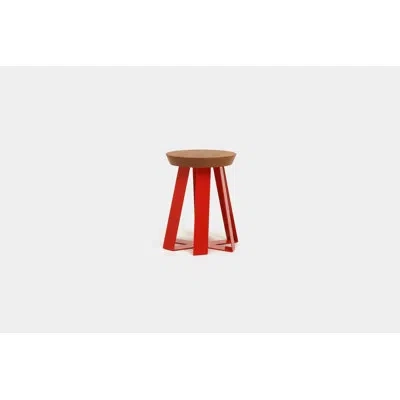 Artless Ars Cross Legs End Table In Oak,red