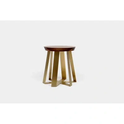 Artless Ars Metal Accent Stool In Dirty Brass