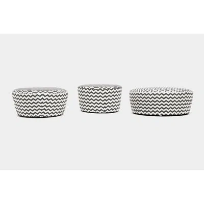 Artless Caroline Pouf Ottoman In Zigzag Sunbrella®